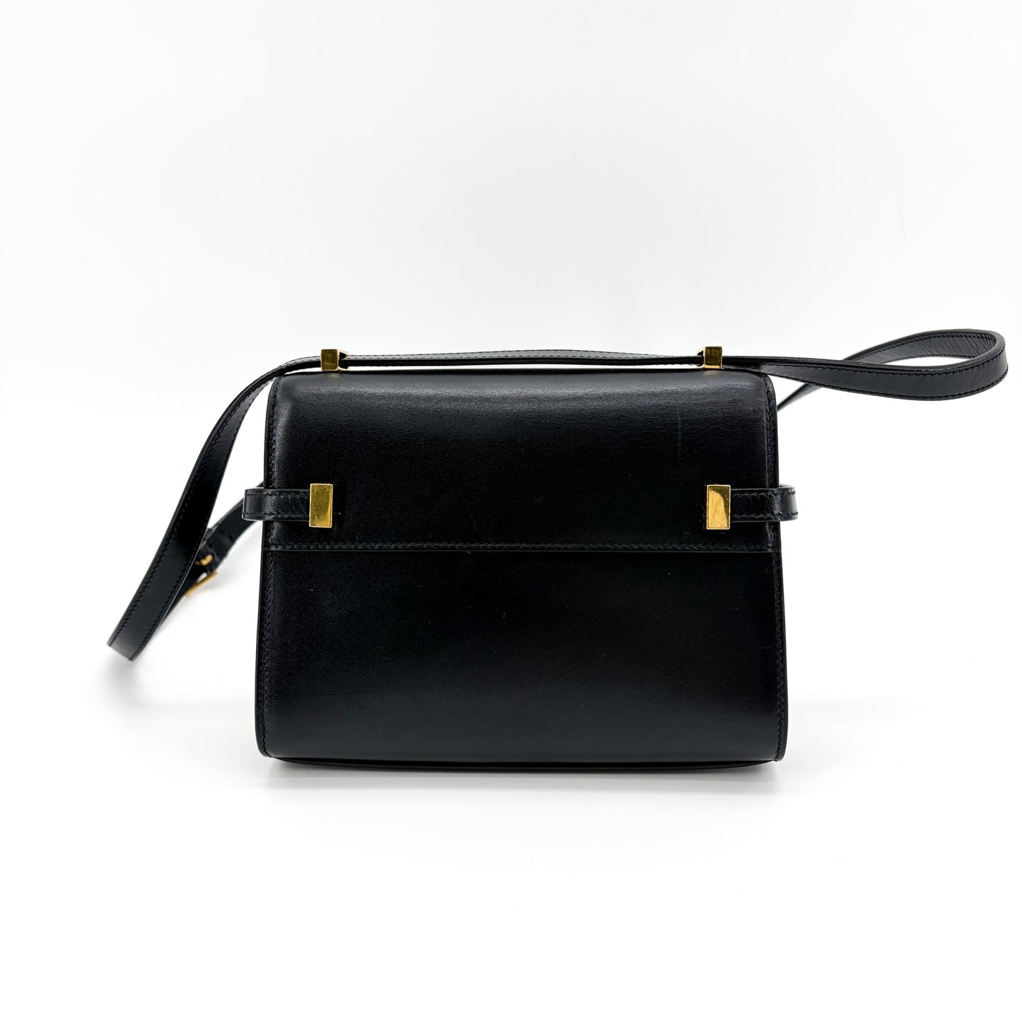 Saint Laurent Manhattan Shoulder Bag Black with Gold Hardware