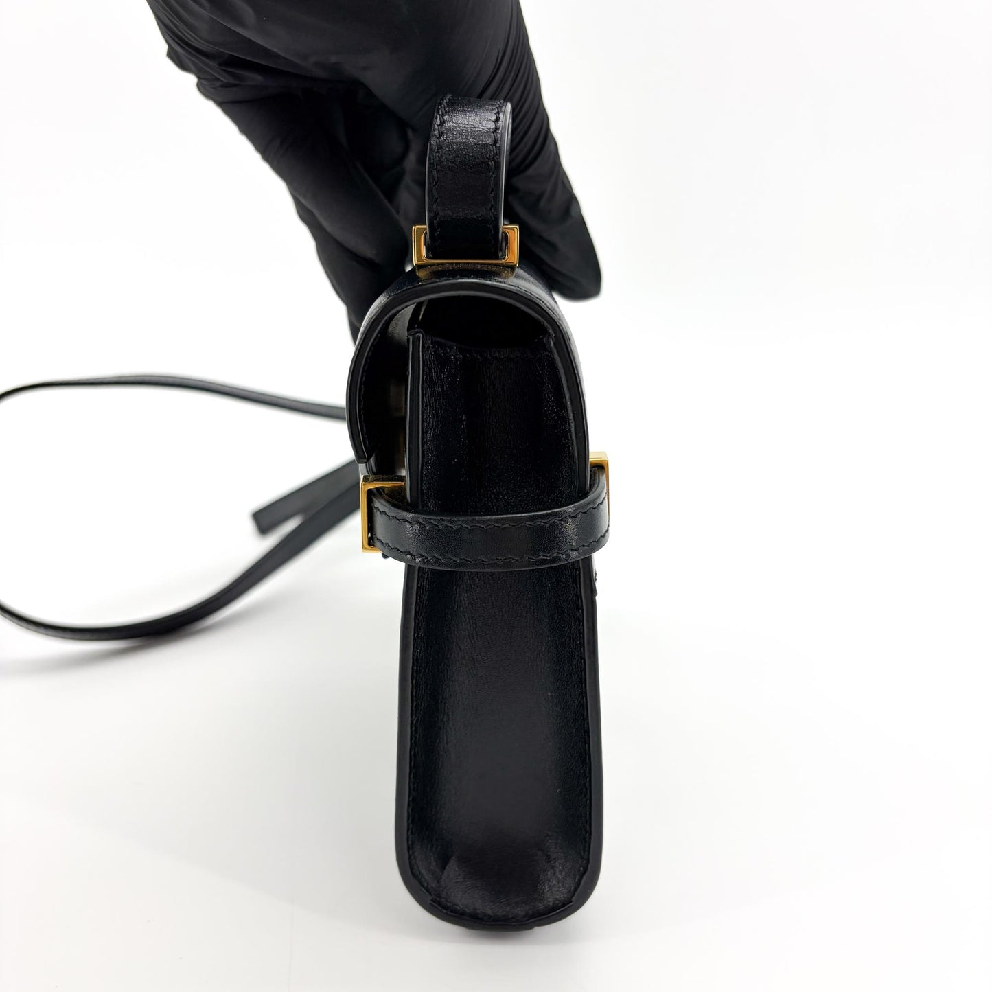Saint Laurent Manhattan Shoulder Bag Black with Gold Hardware