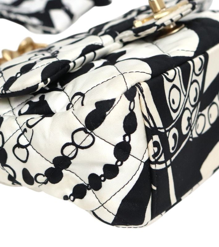 Chanel Two-tone Print Top-handle Shoulder Bag