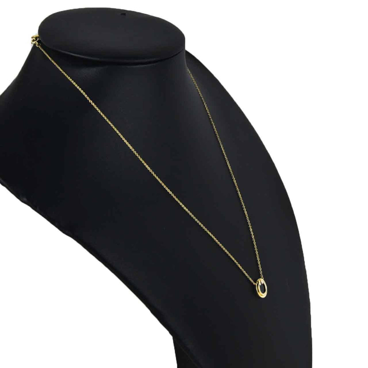 Onyx Diamond Circle Necklace