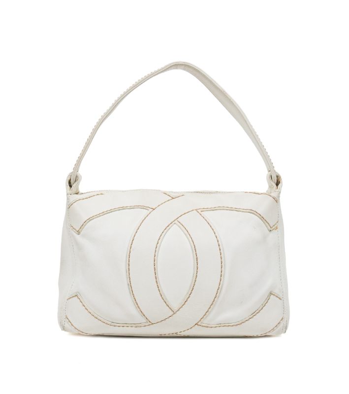 Chanel White Big CC Shoulder Bag