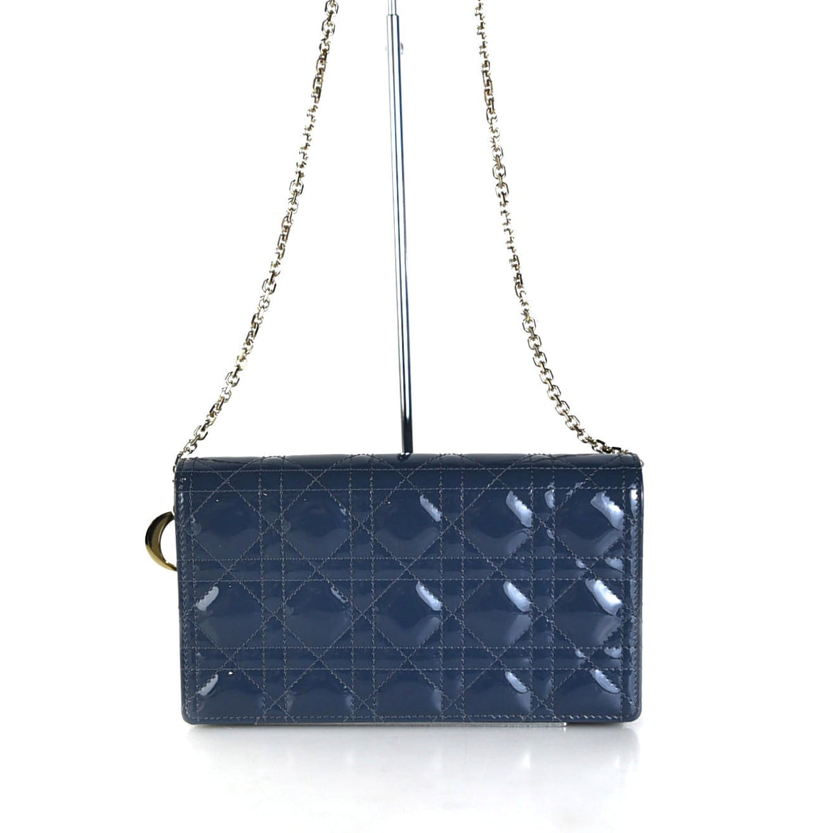 Patent Cannage Lady Chain Pouch Crossbody Bag