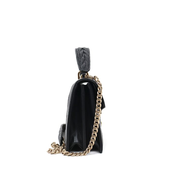Miu Miu Confidential Matelassé Shoulder Bag Black