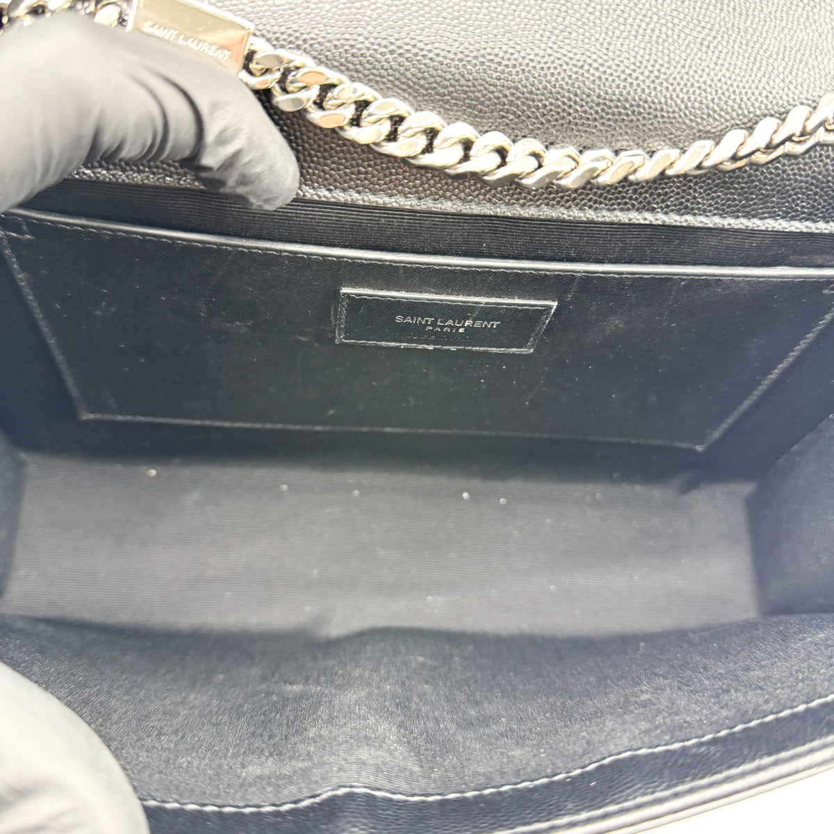 Saint Laurent Medium Sunset Crossbody Bag Black with Silver Hardware