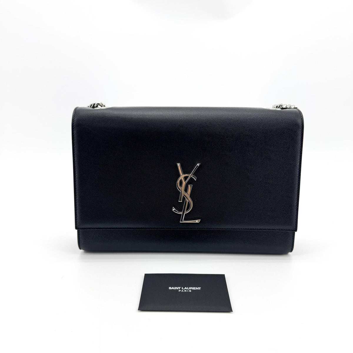 Saint Laurent Medium Sunset Crossbody Bag Black with Silver Hardware