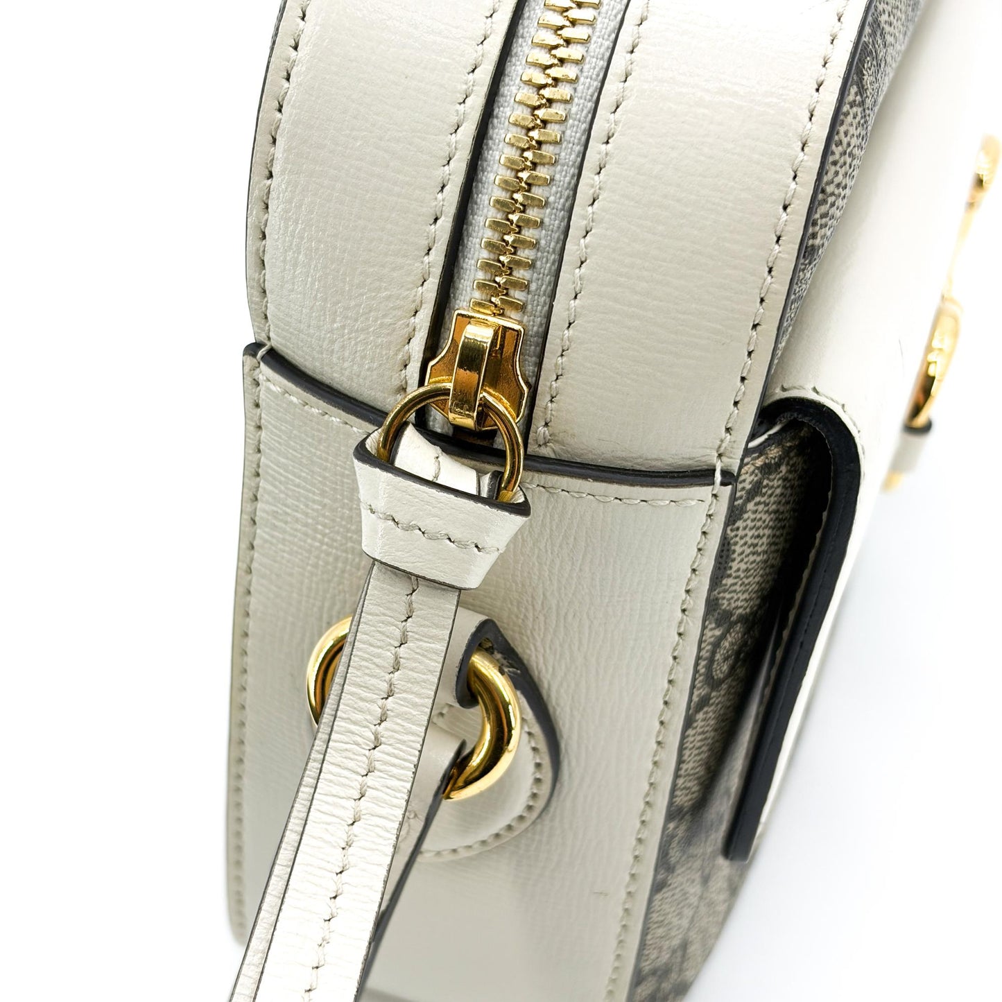 Gucci Horsebit 1955 Small Shoulder Bag White GG Supreme