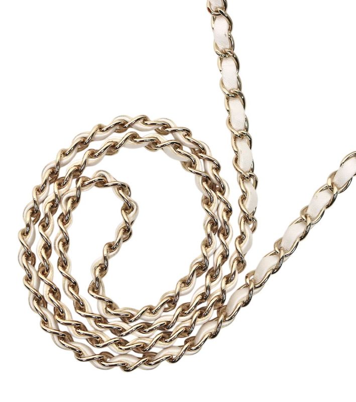 Chanel White Quilted CC Chain Shoulder Bag with Built-in Chip