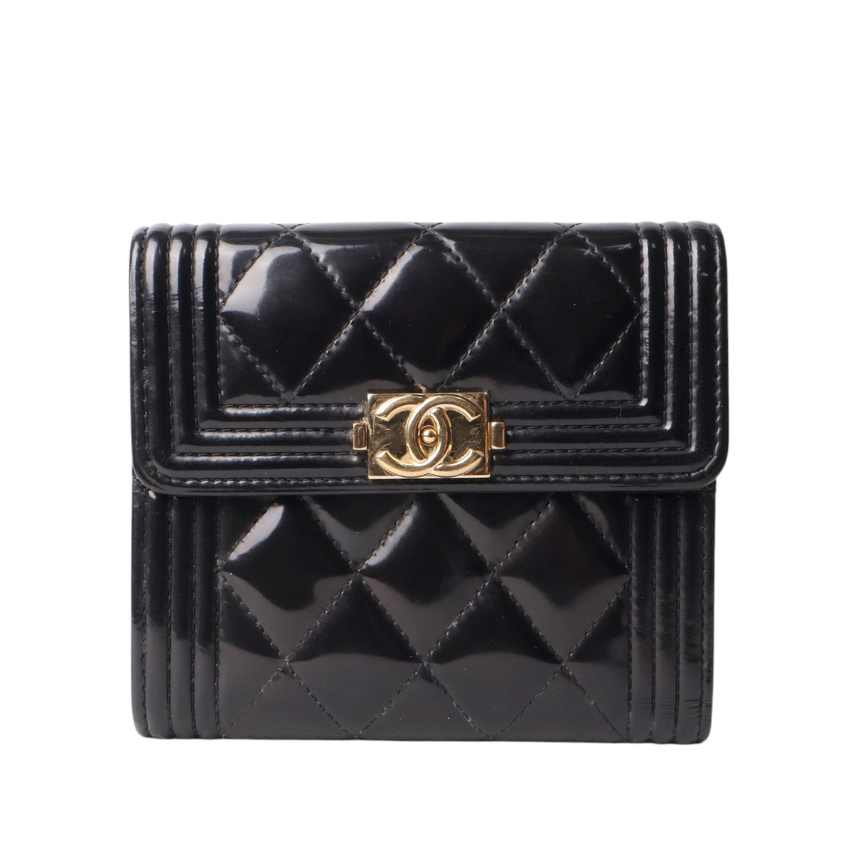 Chanel A80734 Patent Boy Wallet
