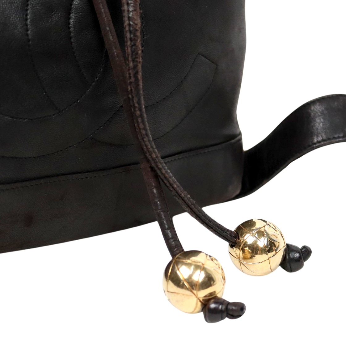 Chanel Black Big CC Golden Ball Bucket Bag