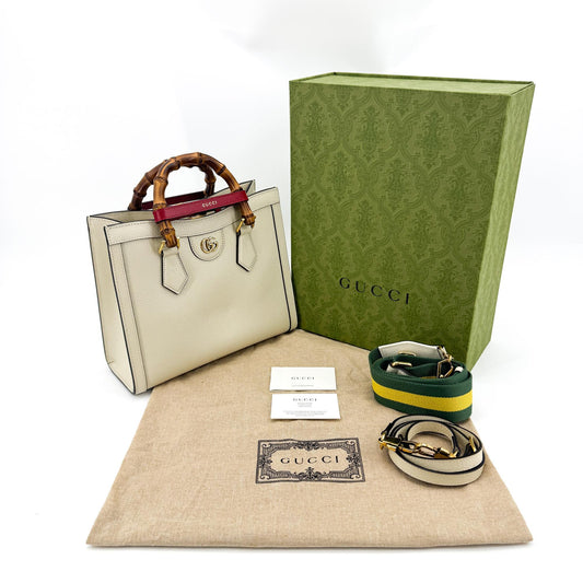 Gucci Diana Small Tote Bag White