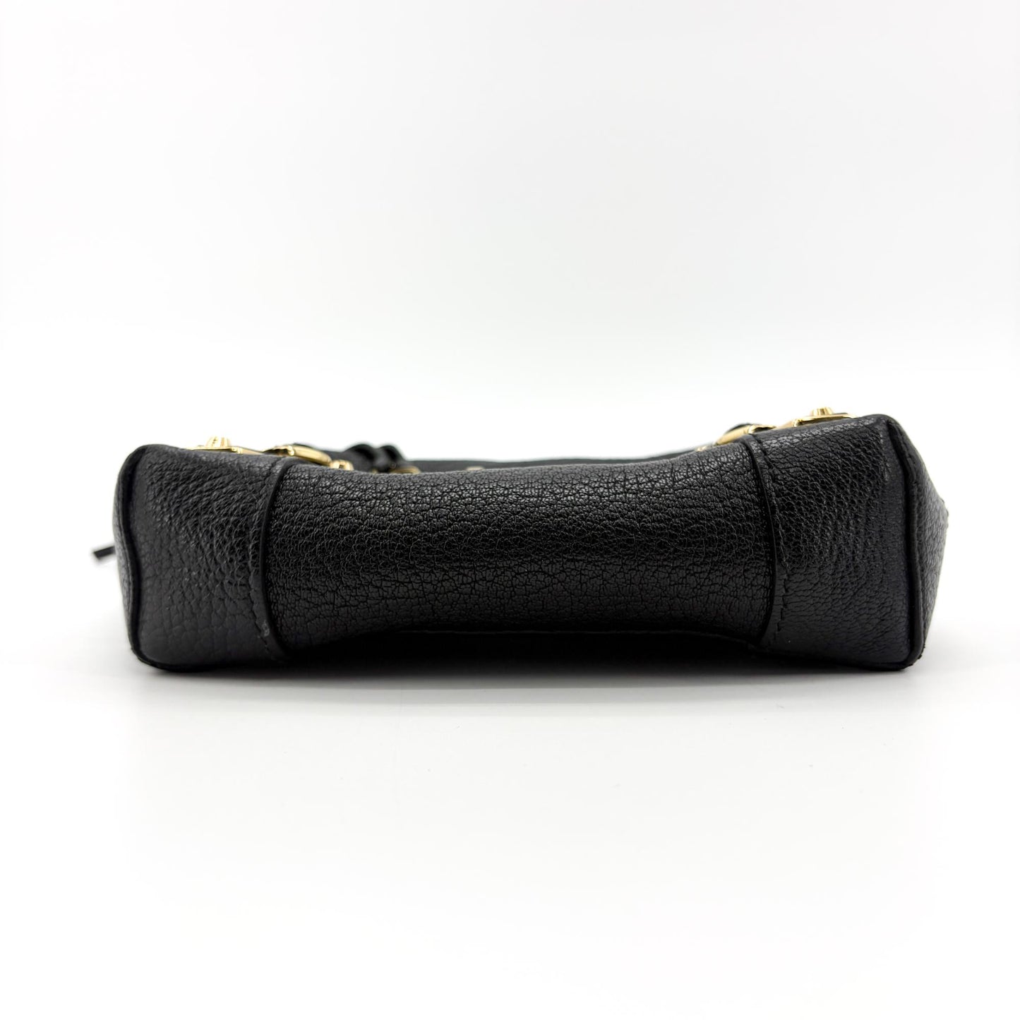 Balenciaga Classic Metallic Edge Reporter XS Black Gold Hardware