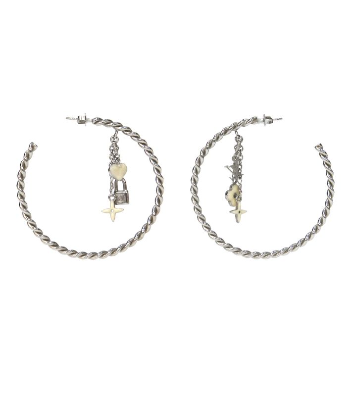 Louis Vuitton Monogram Hoop Silver Earrings