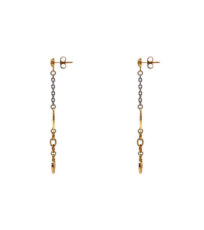Louis Vuitton Logo Mania Gold Earrings