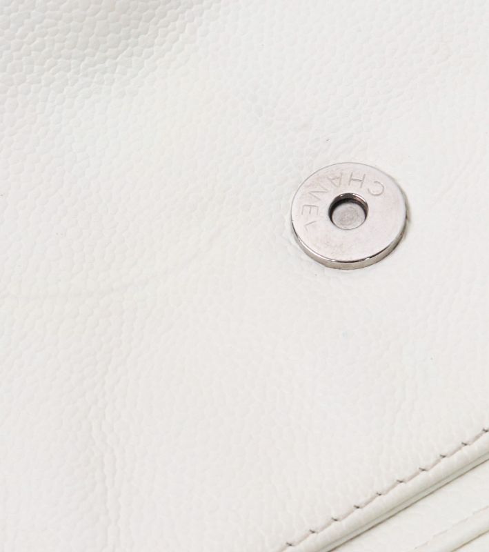 Chanel White Perforated Big CC Flap Shoulder Bag