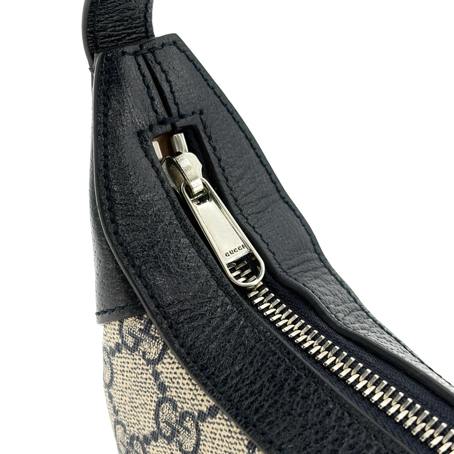 Gucci Ophidia Small GG Supreme Half Moon Shoulder Bag Blue Ivory