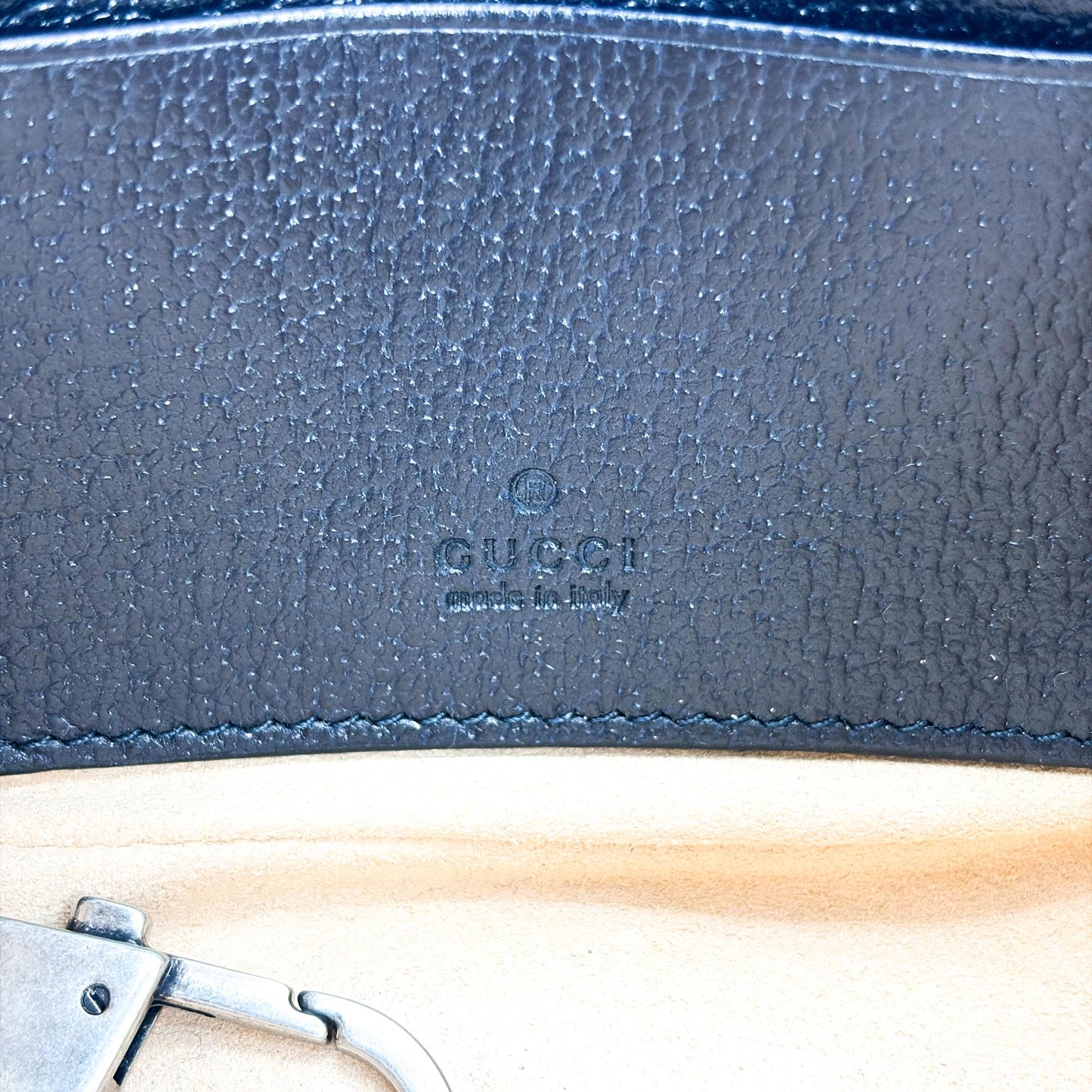 Gucci Ophidia Small GG Supreme Half Moon Shoulder Bag Blue Ivory