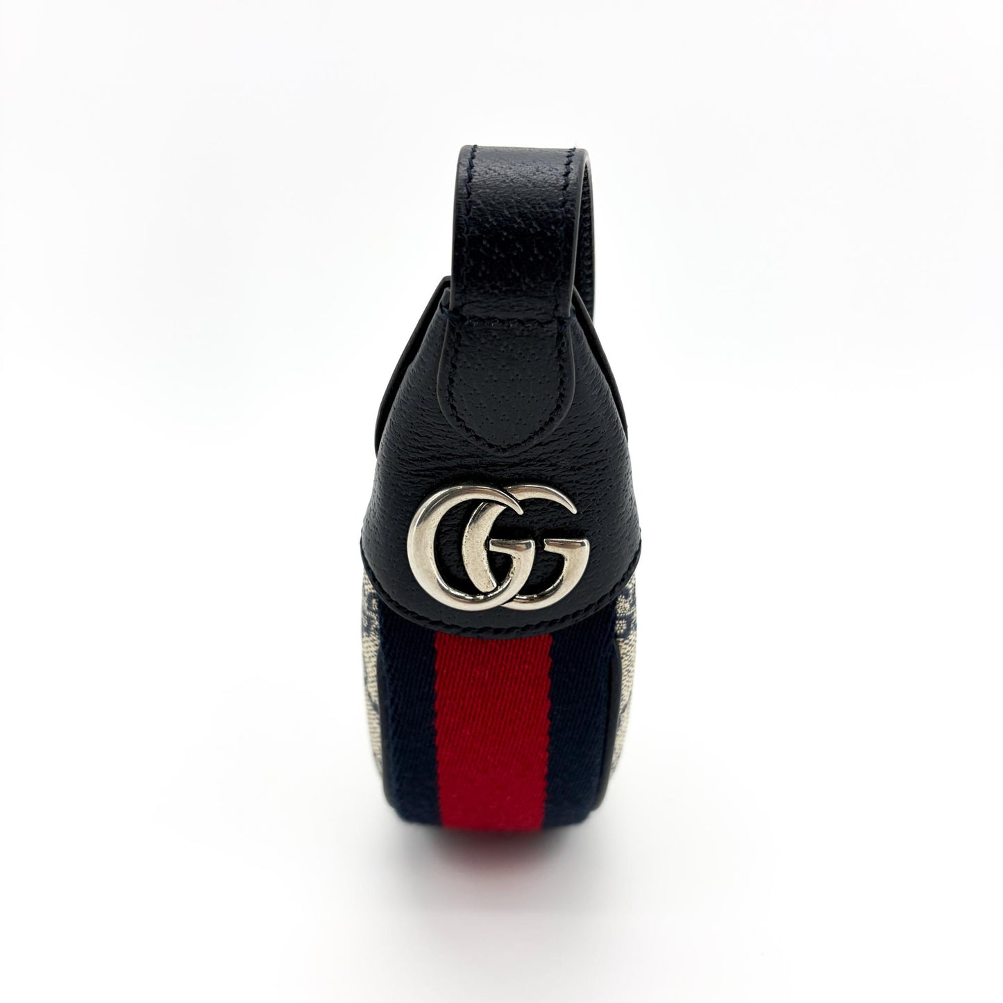 Gucci Ophidia Small GG Supreme Half Moon Shoulder Bag Blue Ivory