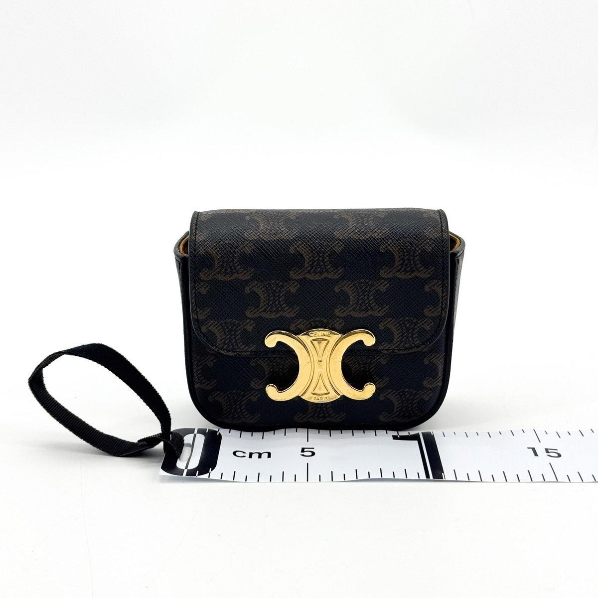 Celine Mini Triomphe Triomphe Canvas Tan