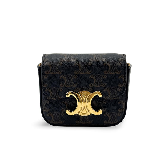 Celine Mini Triomphe Triomphe Canvas Tan