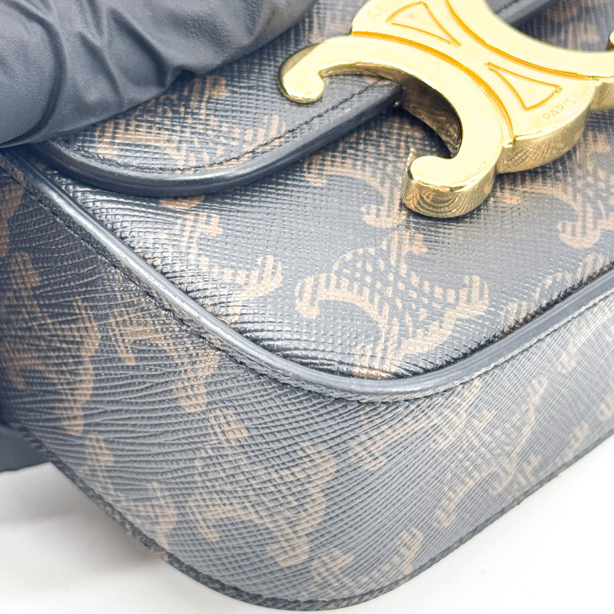 Celine Mini Triomphe Triomphe Canvas Tan