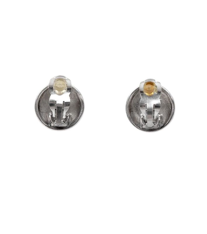 Chanel Round CC Silver Earrings