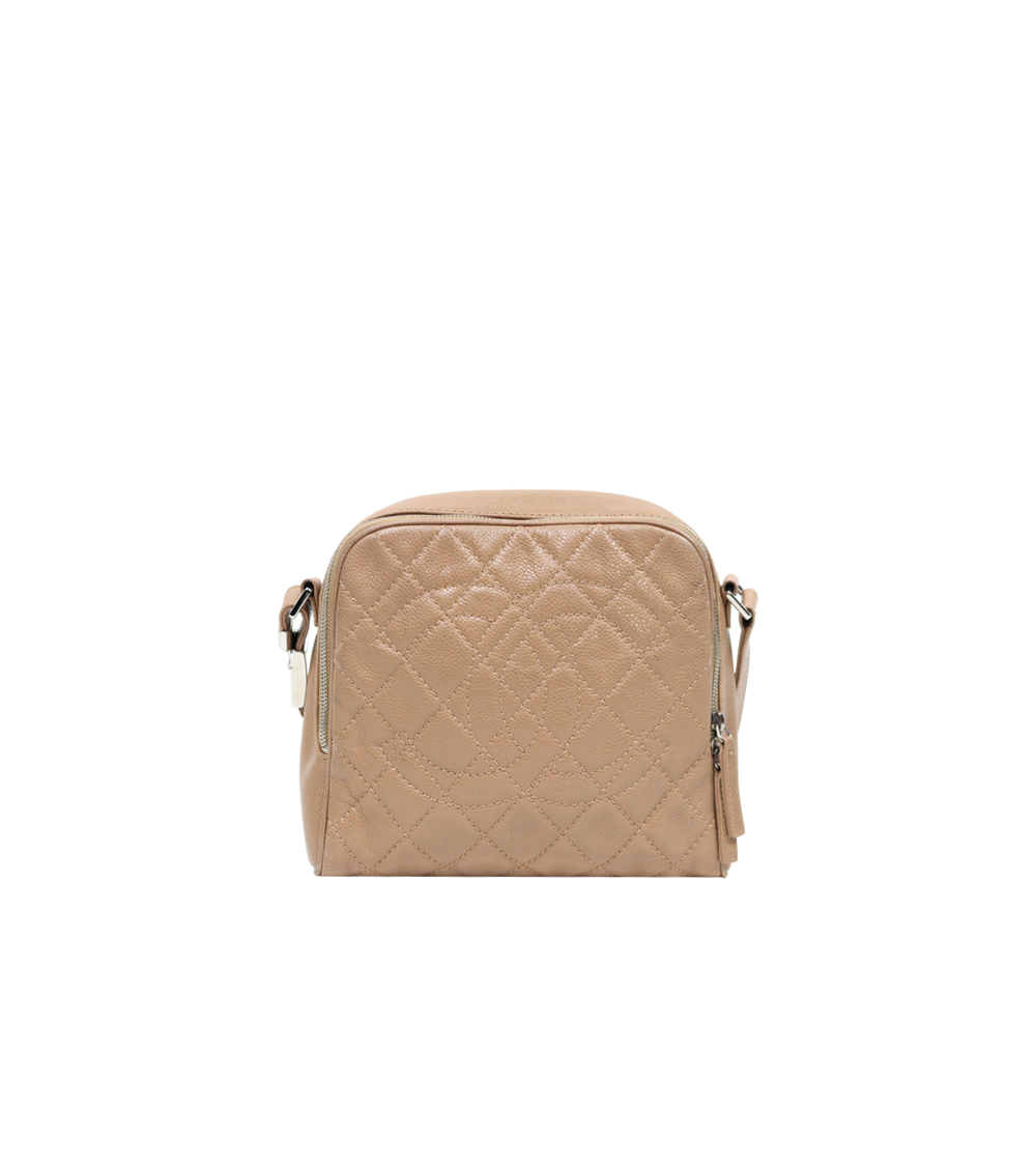 Chanel Beige Caviar Big CC Quilted Shoulder Bag