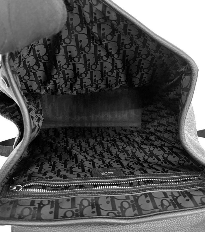 Dior Black Leather Saddle Backpack