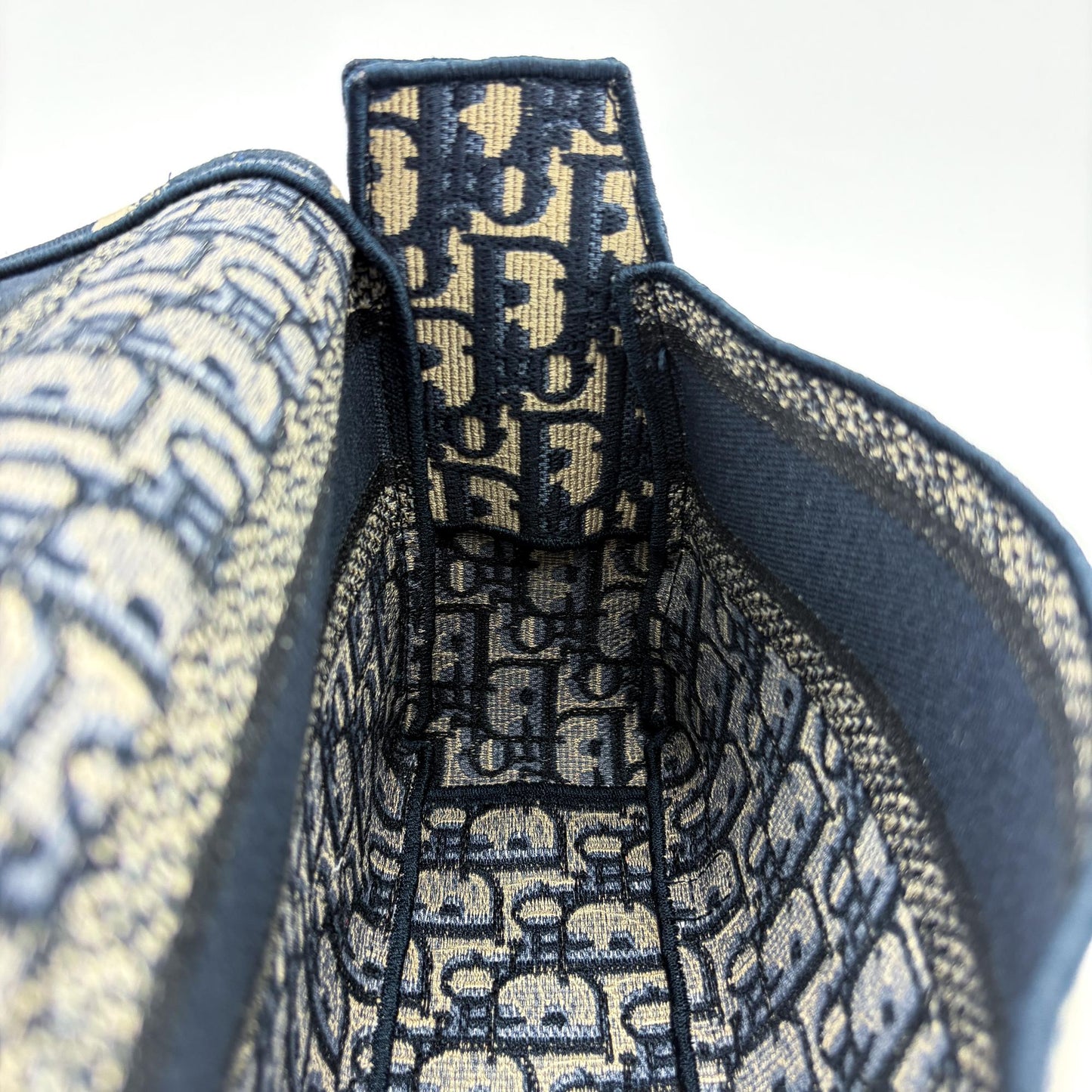 Dior Small Diorcamp Bag Navy Blue Oblique Embroidery