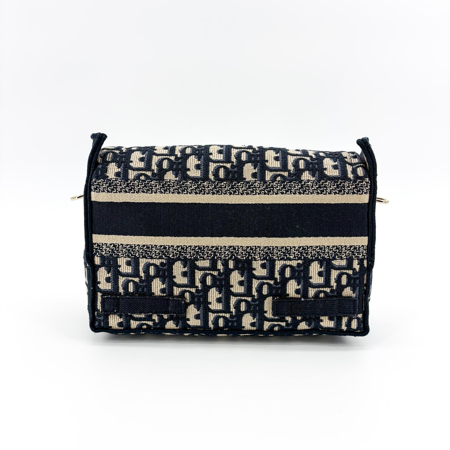 Dior Small Diorcamp Bag Navy Blue Oblique Embroidery