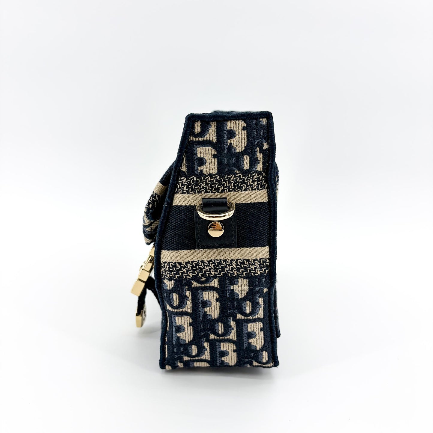 Dior Small Diorcamp Bag Navy Blue Oblique Embroidery