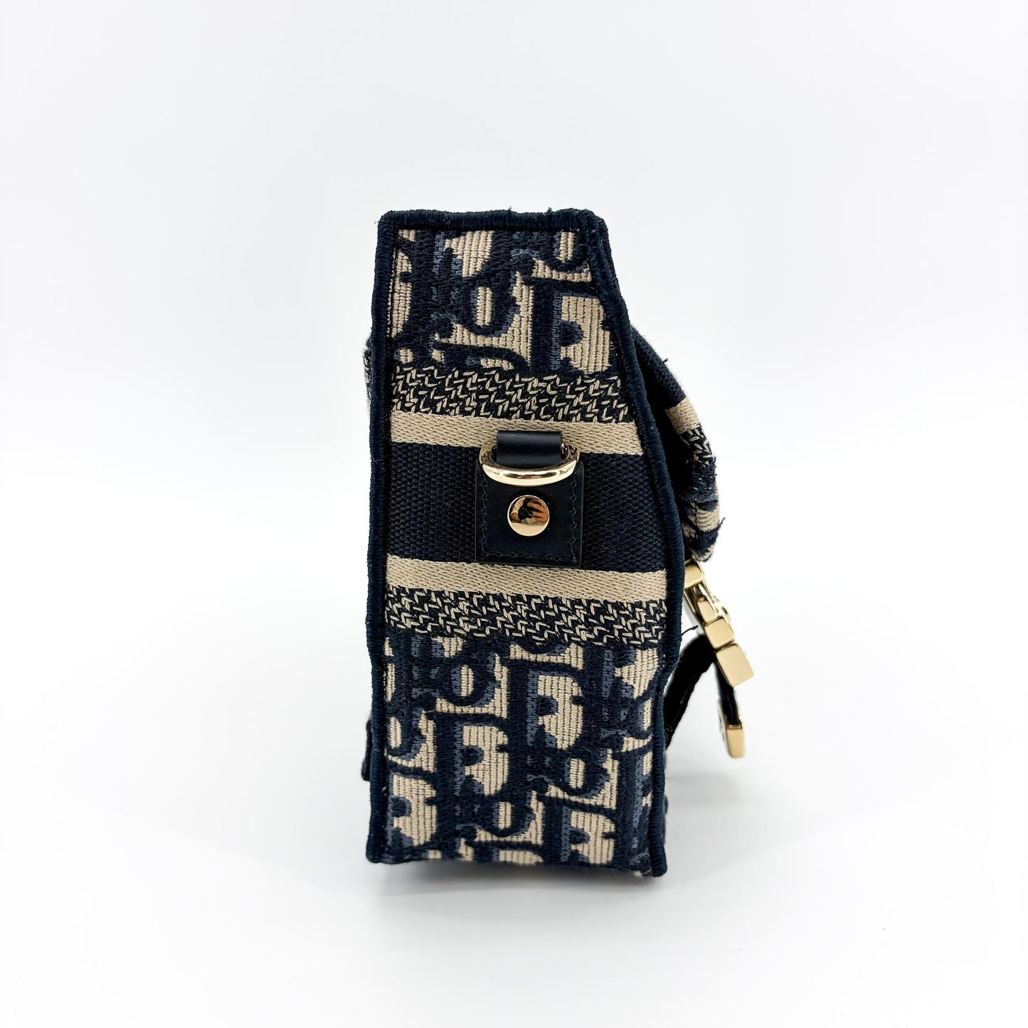 Dior Small Diorcamp Bag Navy Blue Oblique Embroidery