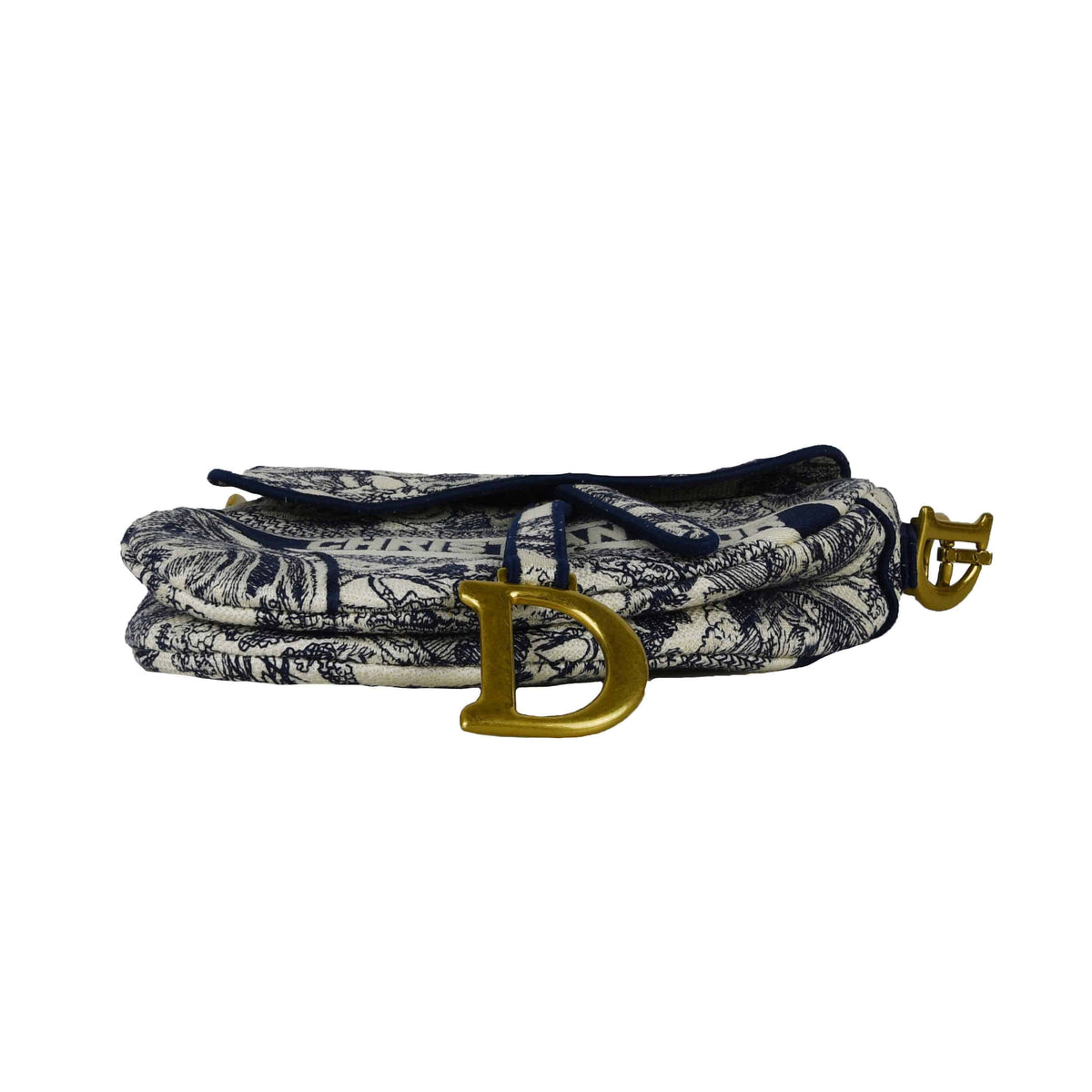 Medium Toile de Jouy Saddle Shoulder Bag
