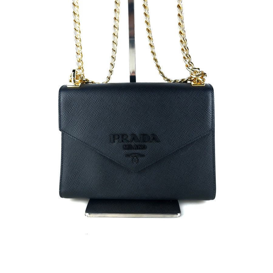 Saffiano Monochrome Chain Shoulder Bag Crossbody Bag 1BD127