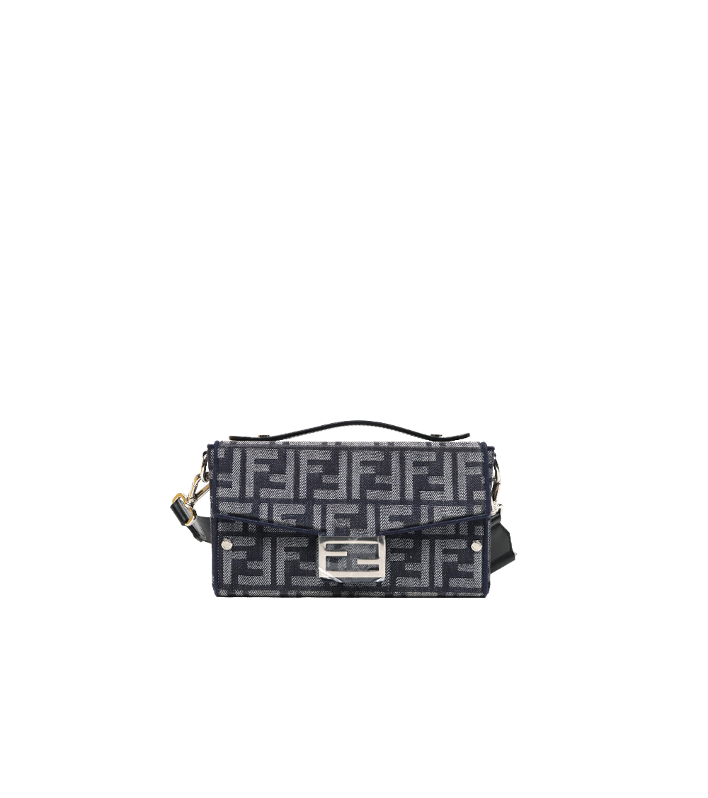 Fendi Black Zucca Baguette Trunk Crossbody Bag