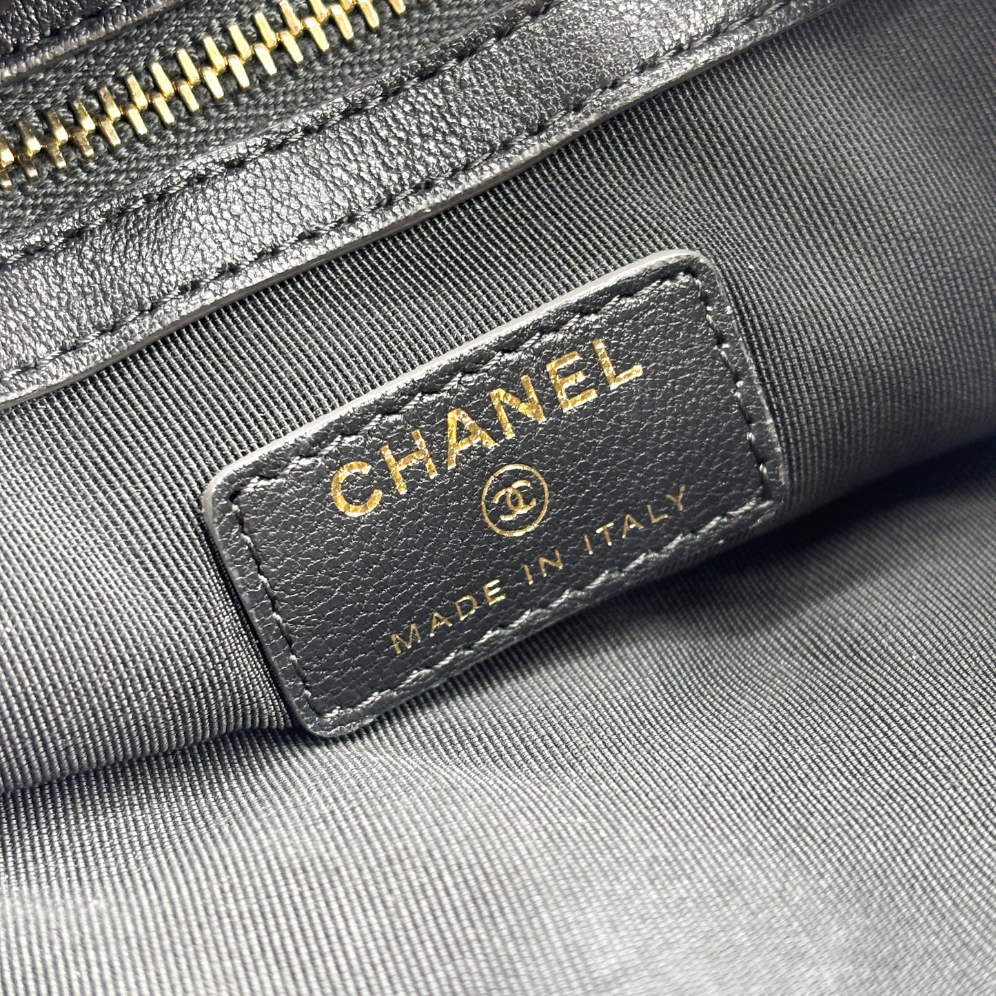 Chanel CC Turnlock Quilted OK Case Clutch Bag Navy Gold Hardware