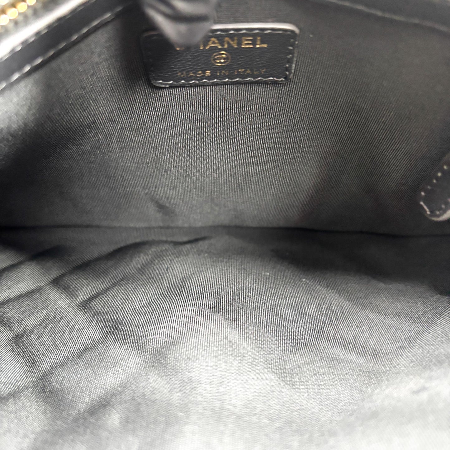 Chanel CC Turnlock Quilted OK Case Clutch Bag Navy Gold Hardware
