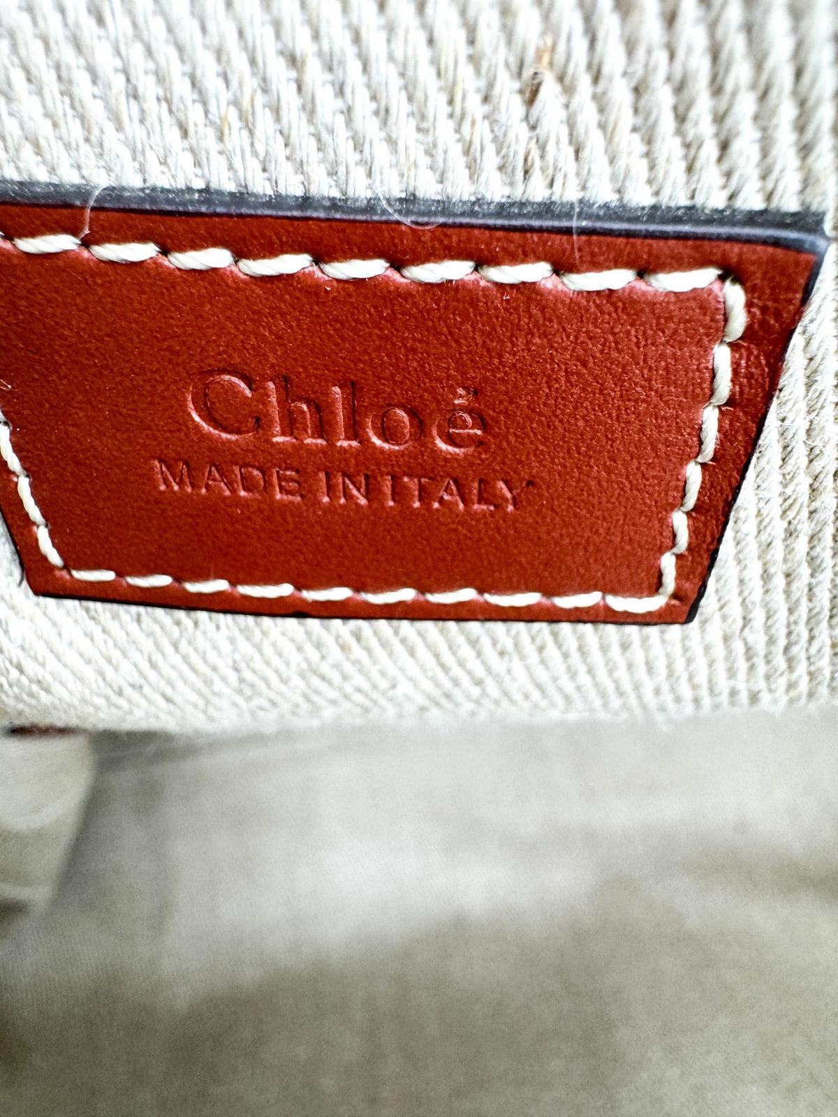Chloé Woody Medium Tote Bag Beige Brown