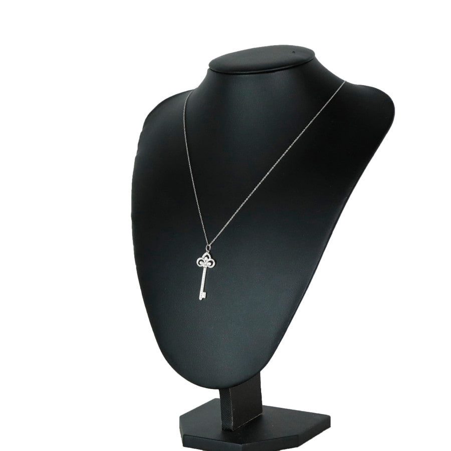Large Fleur Diamond Platinum Necklace