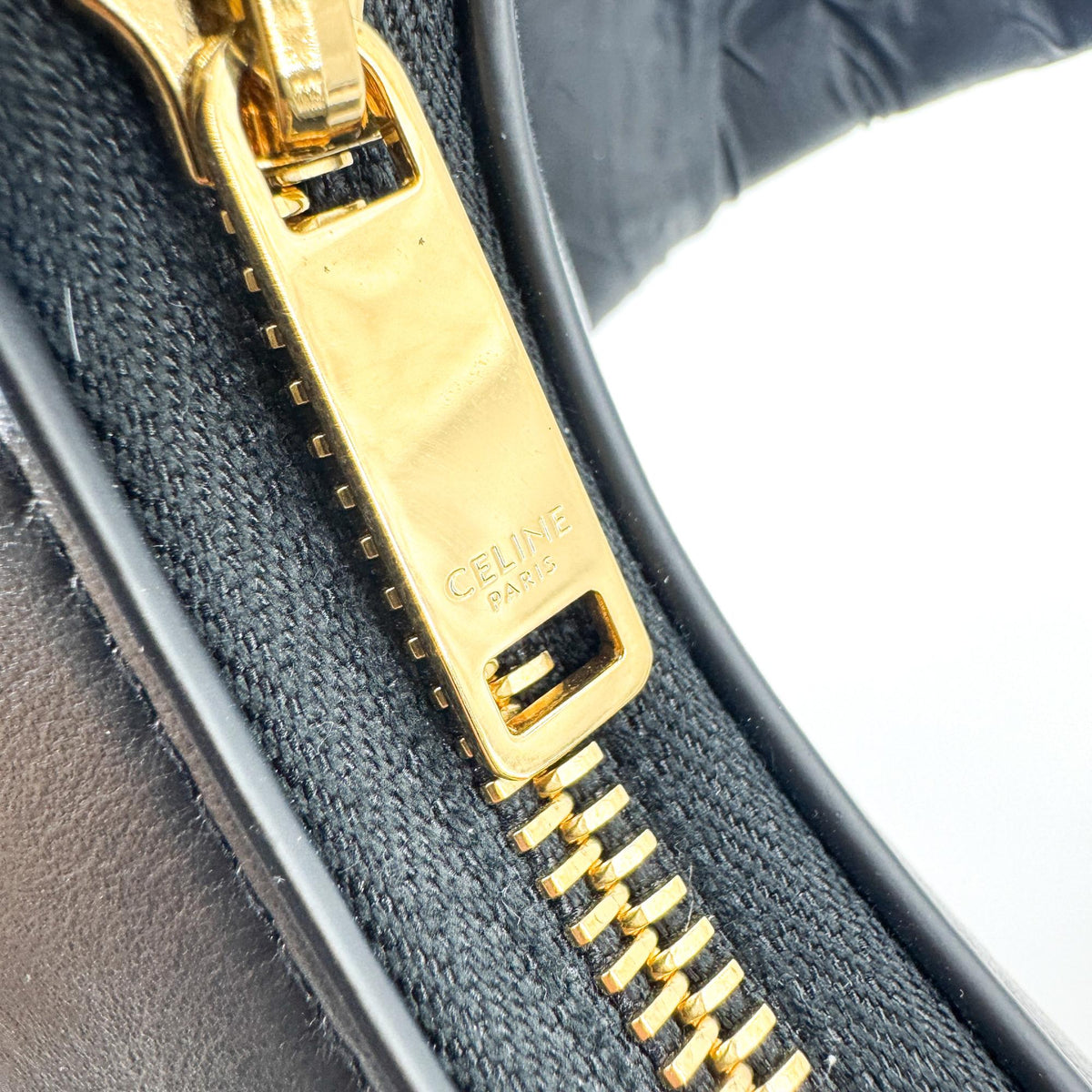 Celine Medium Ava Triomphe Bag Calfskin Black Gold Hardware