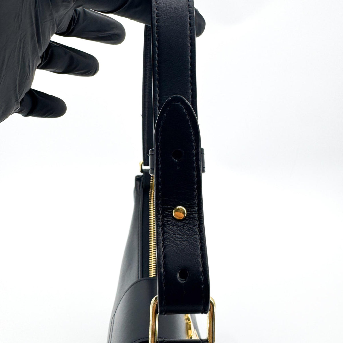 Celine Medium Ava Triomphe Bag Calfskin Black Gold Hardware