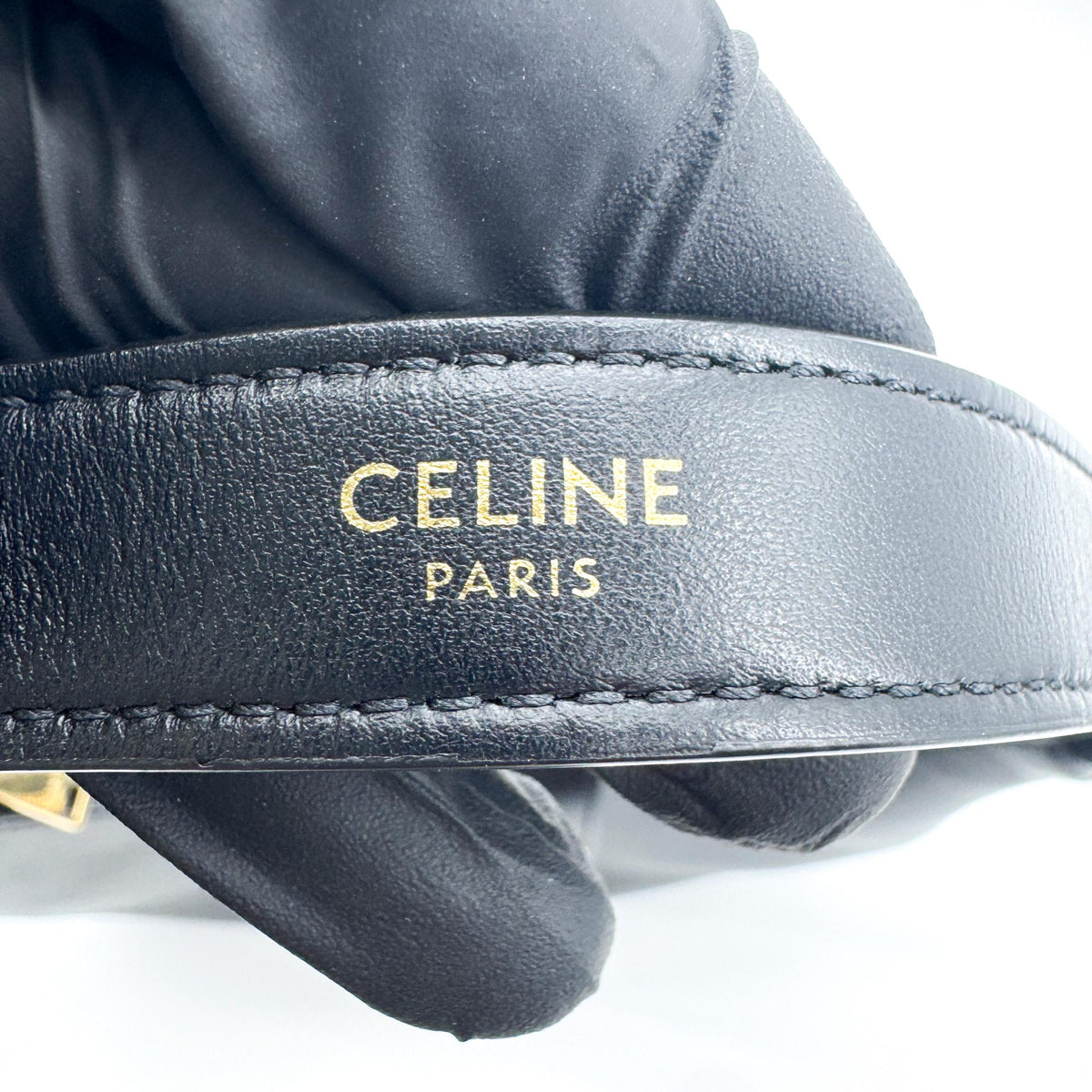 Celine Medium Ava Triomphe Bag Calfskin Black Gold Hardware