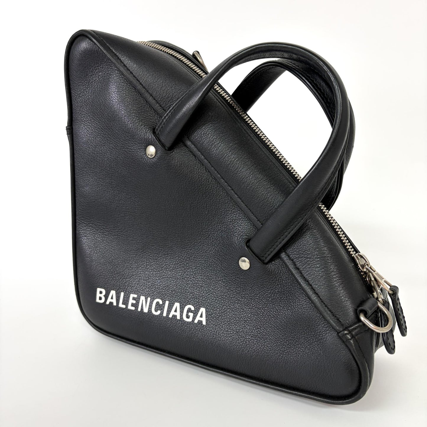 Balenciaga Logo Triangle Small Duffle Bag Black