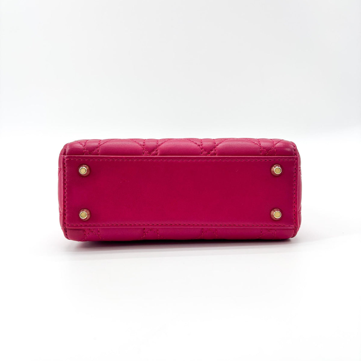 Sac Dior Lady Dior Mini Cuir d'Agneau Rose Fuchsia Métal Doré