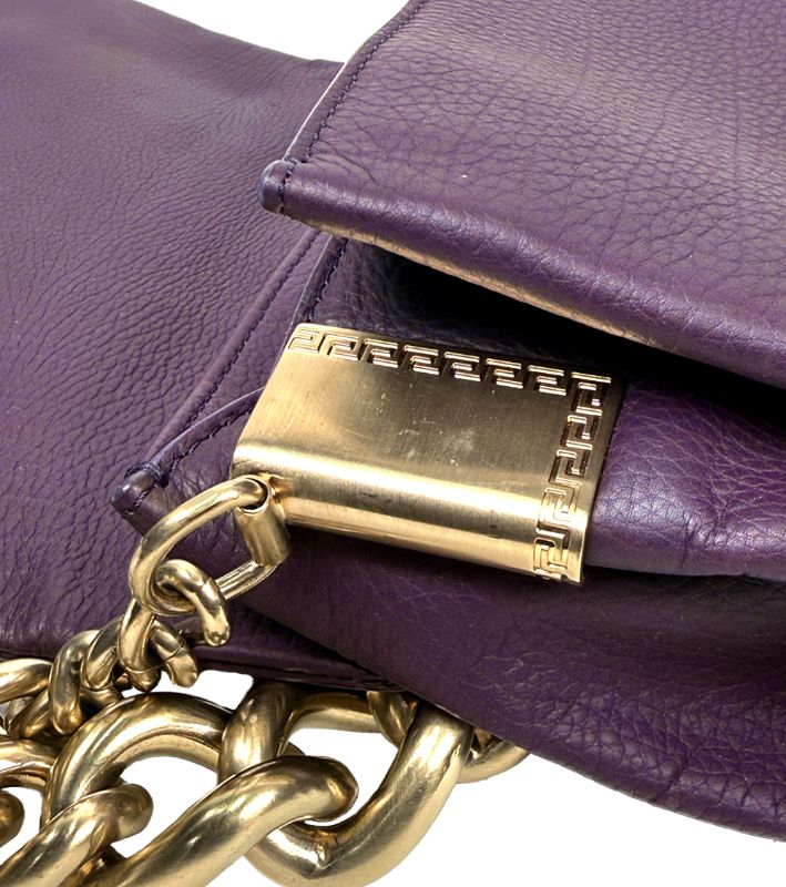 Versace Purple Sultan Chain Shoulder Bag