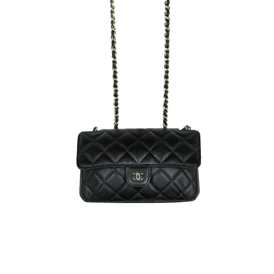 Classic Caviar Foldable Chain Crossbody Eco Tote Bag AP2095
