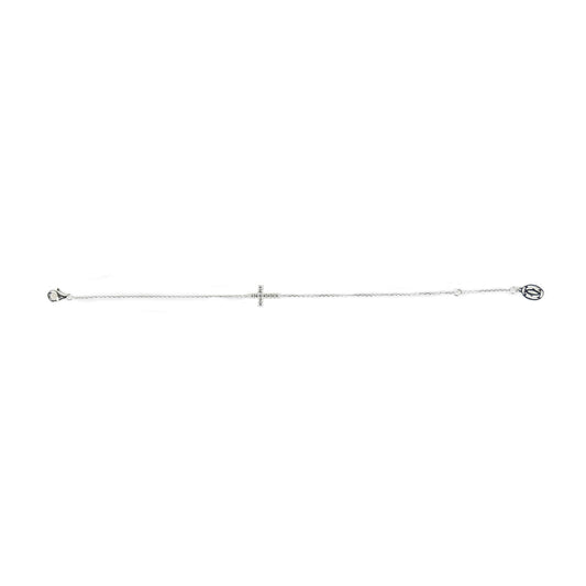 Symbol Cross Diamond White Gold Bracelet