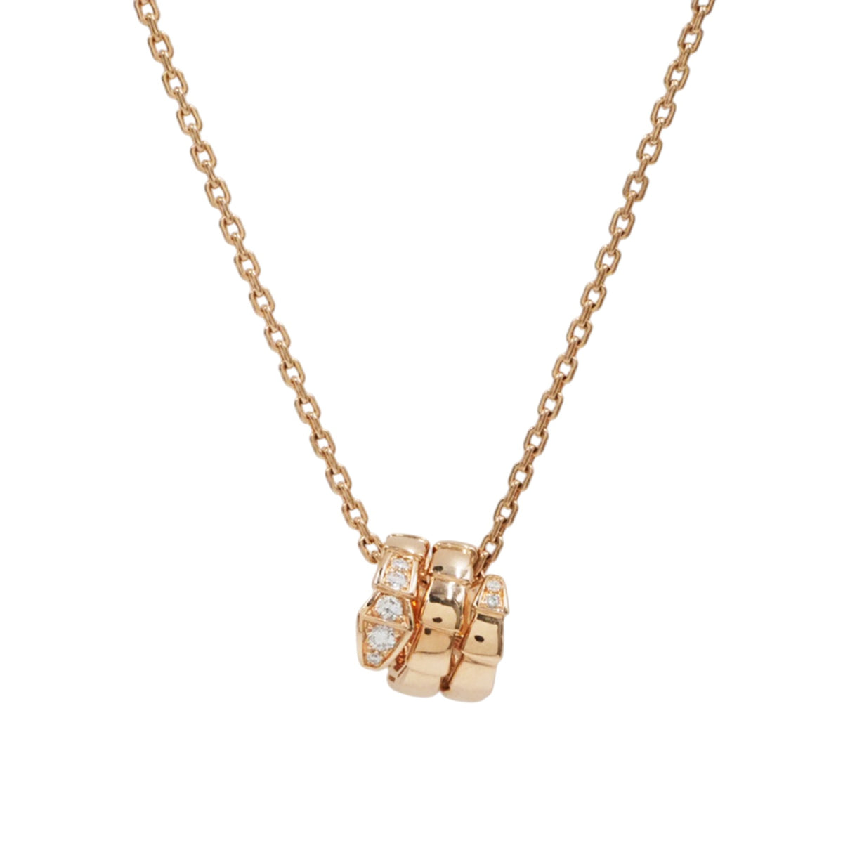 Bulgari 357794 Rose Gold Serpenti Viper Diamond Necklace