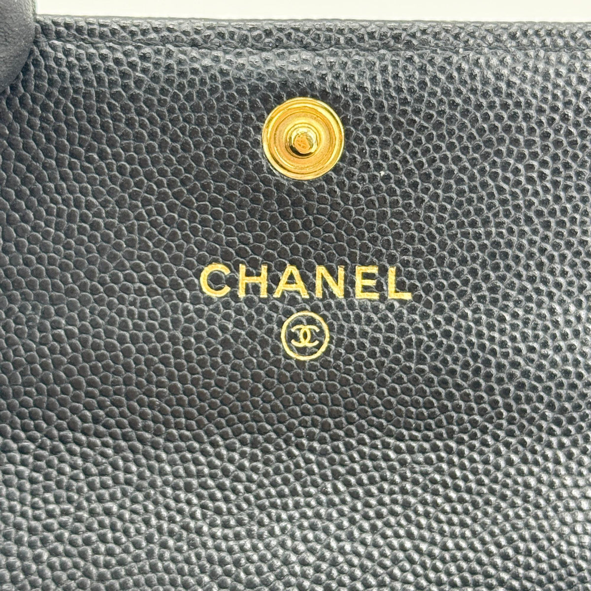 Chanel Boy Chanel Flap Card Holder Caviar Gold Hardware Black