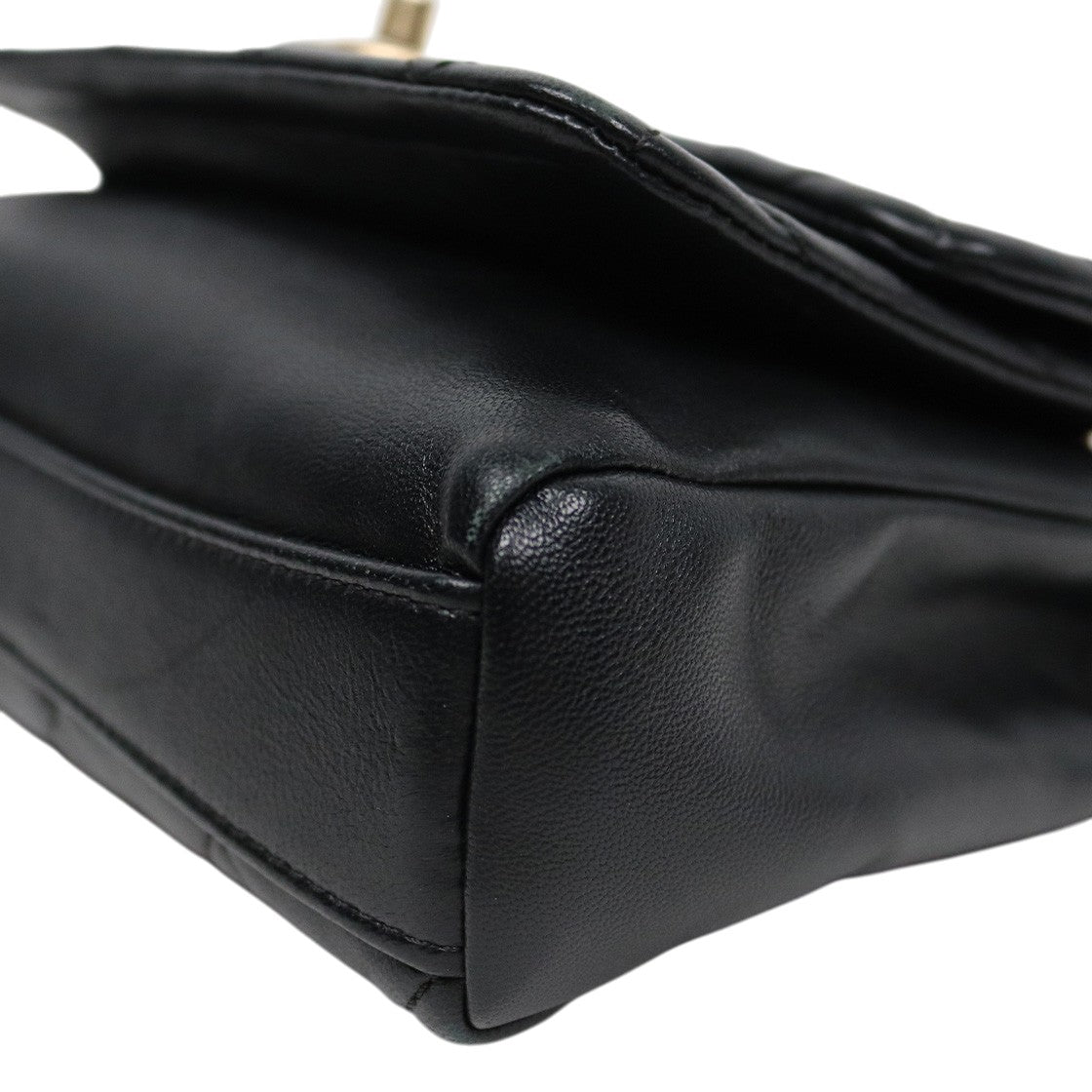Chanel Black Quilted CC Top-Handle Chain Shoulder Bag