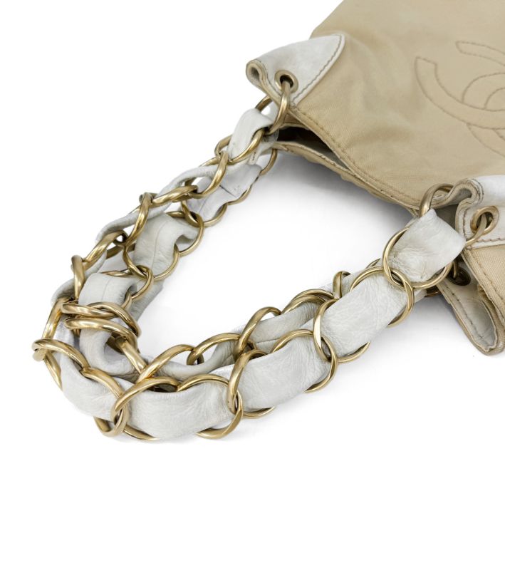 Chanel Beige Fabric Shoulder Bag